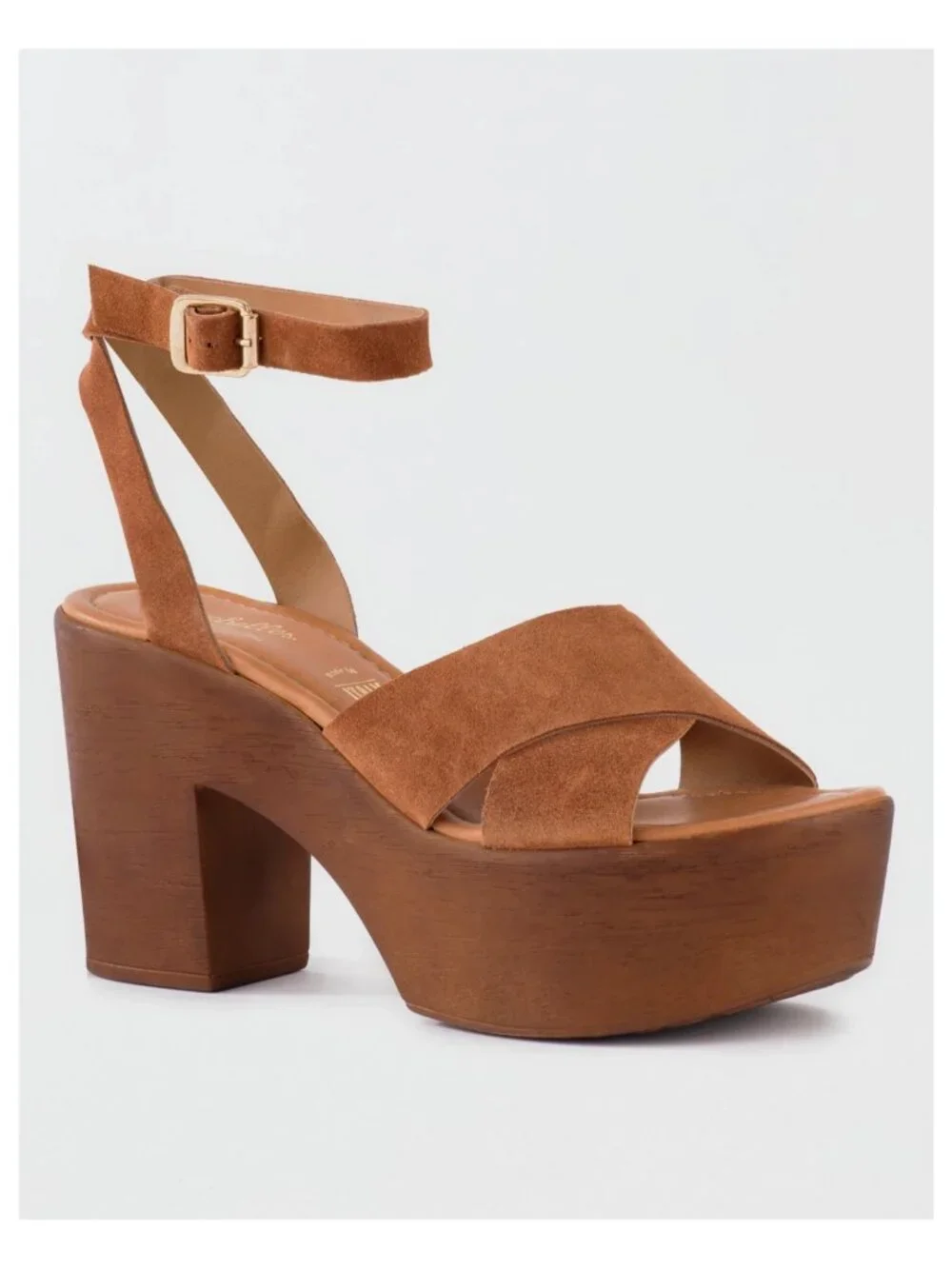 Seychelles Sweetener Cognac Suede Platform Sandals Size 9